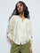 Bombay Paisley Cream Floral Embroidered Cotton Blouse
