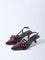 LUNA BLU Burgundy Multi-Strap Slingback Mules