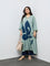 Diza Mint Floral Printed A-Line Kurta