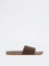 SOLEPLAY Dark Brown Knit-Textured Pool Slides