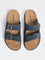 SOLEPLAY Navy Buckle-Detailed Slip-On Suede Sandals