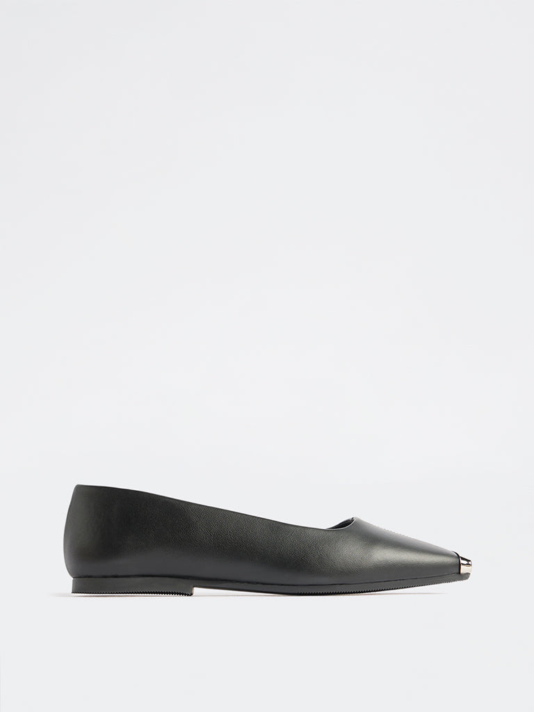 LUNA BLU Black Top Square Toe Loafers