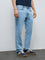 WES Casuals Blue Faded Relaxed-Fit Mid-Rise Jeans