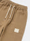 HOP Kids Boys Taupe Textured Mid-Rise Cotton Trousers