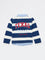 HOP Kids Boys Navy Striped Cotton Polo T-Shirt