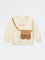 HOP Kids Girls Beige Embroidered Cotton-Blend Sweatshirt