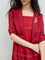 Bombay Paisley Red Checkered Cotton Tiered Dress with Jacket