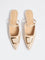 LUNA BLU Ivory Metallic Detailed Slingback Shoes