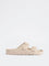 LUNA BLU Beige Dual-Strap Slip-On Sandals