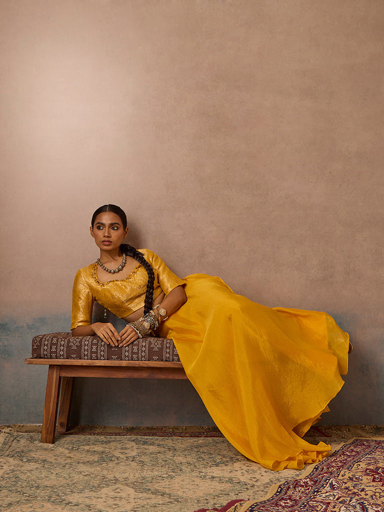 Brocade Mustard Blouse