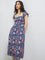 Bombay Paisley Blue Floral Cotton Straight Dress