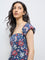 Bombay Paisley Blue Floral Cotton Straight Dress
