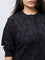Diza Black Floral Embroidered Cotton Tunic