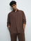 ETA Dark Brown Relaxed-Fit Cotton Shirt
