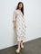 Bombay Paisley Off-White Floral Empire-Line Dress