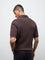 ETA Dark Brown Textured Relaxed-Fit Polo T-Shirt
