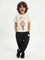 HOP Kids Boys Cream Graphic Printed Cotton T-Shirt