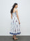 Bombay Paisley White Floral Cotton Tiered Dress