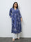 Diza Indigo Garden-Themed A-Line Kurta