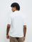 Ascot Off-White Cable-Knit Relaxed-Fit Quarter-Zip Cotton Polo T-Shirt