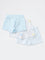 HOP Baby Boys Blue Printed Cotton Shorts - Pack of 3