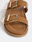 LUNA BLU Tan Dual-Strap Slip-On Comfort Sandals
