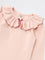 HOP Kids Girls Pink Ribbed Bow-Detail Cotton-Blend Top