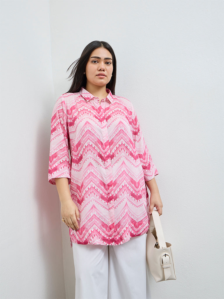 Diza Pink Chevron Tunic