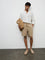 ETA Taupe Relaxed-Fit Mid-Rise Cotton Shorts