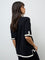 Wunderlove Black Contrast Detailed Top