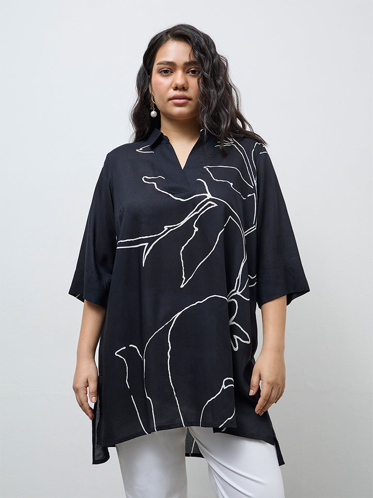 Diza Black Anar Printed Tunic