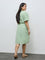 Gia Mint Seersucker Striped Cotton A-Line Dress