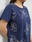 Gia Navy Floral Printed Cotton T-Shirt