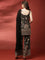 Black Geogrettte Palazoo Set With Embroiderey