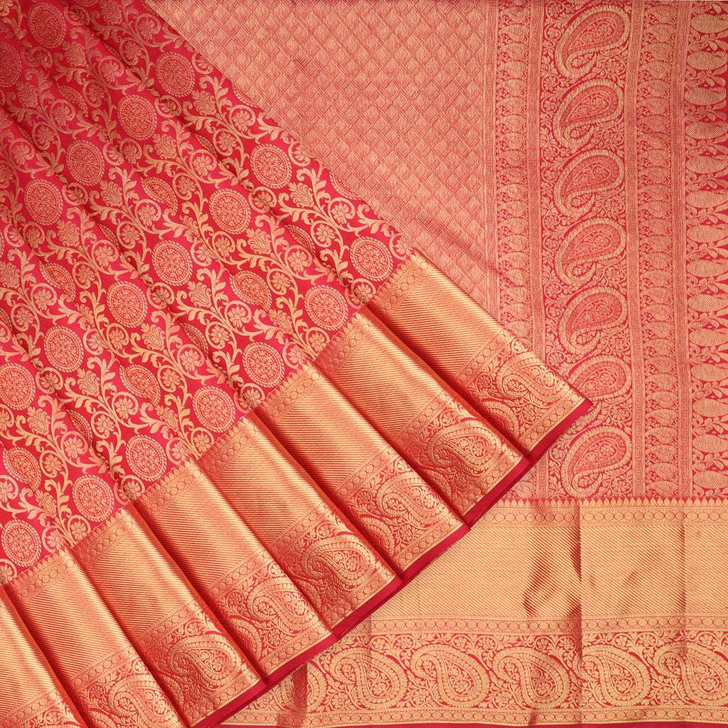 Red Color New Soft Banarasi Silk Saree with Golden Zari Work for Wedding  Wear - Navshtri Family