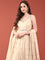 Cream Tissue Floral Embroidered Anarkali Set
