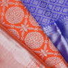 Vibrant Orange Kanjivaram Silk Saree With Floral Buttas