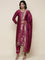 Magenta Silk embroidered three piece suit set