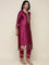 Magenta Silk embroidered three piece suit set