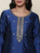 Midnight Blue Silk Hand embroidered three piece suit set
