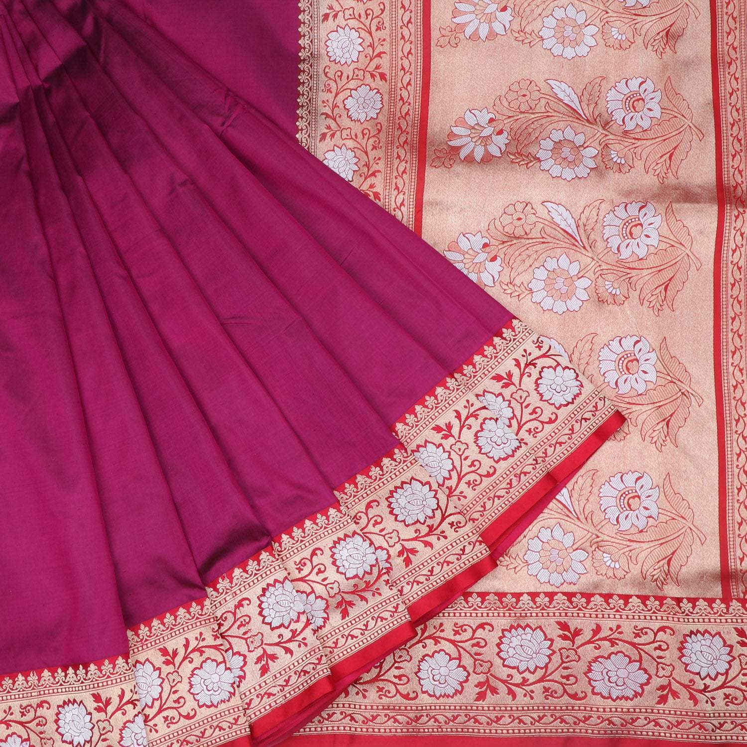 Gorgeous Purple Banarasi Silk Saree with Purple Blouse