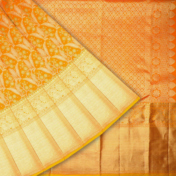 Orange Kanchipuram Pure Silk Saree | Indian Wedding Sarees Online USA