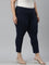 Women Solid Navy Mid Rise Cropped Jeggings