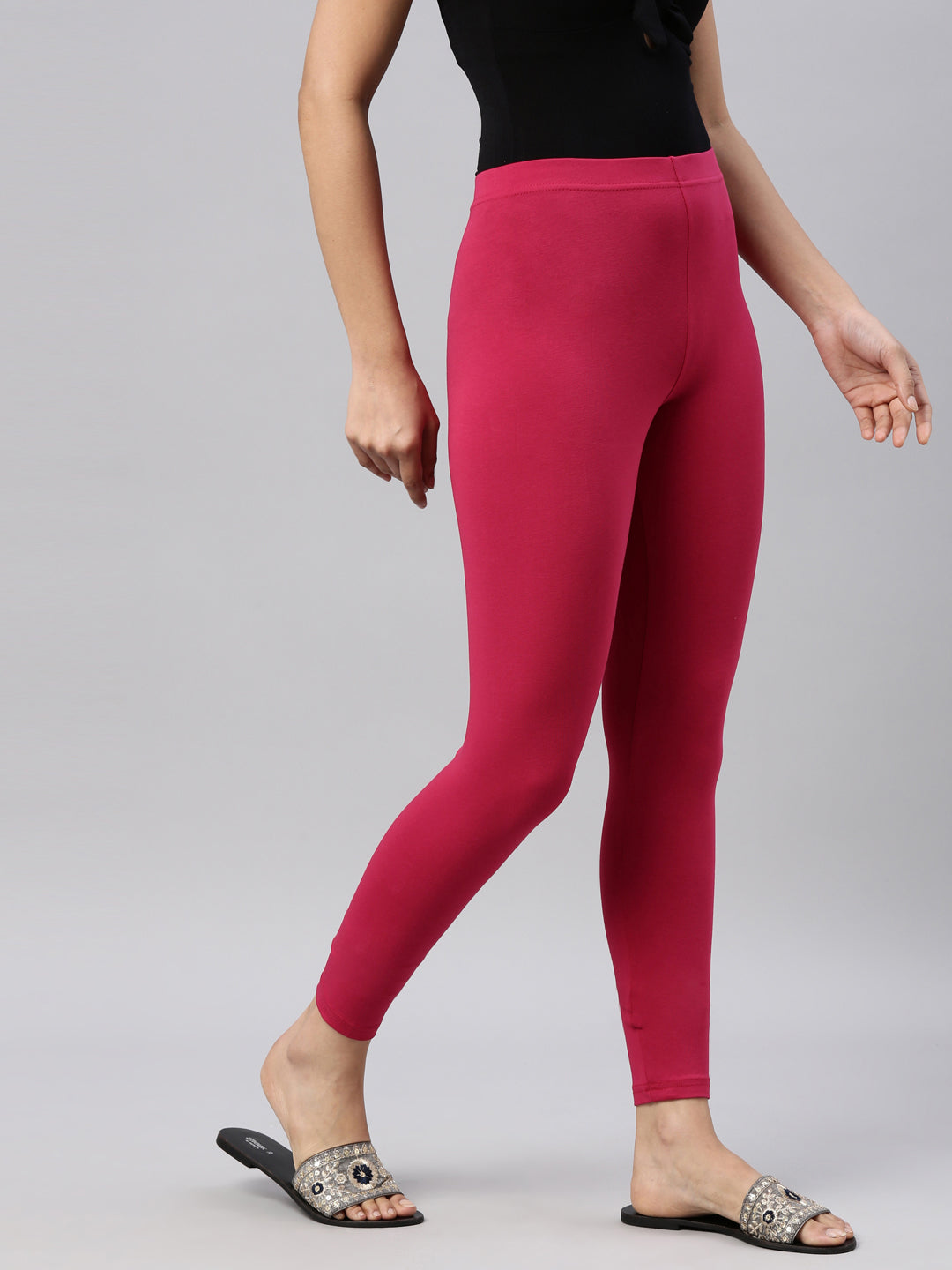 Women Solid Cream Slim Fit Ankle Length Leggings - Tall – Cherrypick