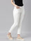 Women Solid White Mid Rise Cropped Jeggings