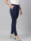 Women Solid Navy Stretch Ponte Pants