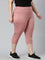 Women Solid Dusty Pink High Rise Training Capri