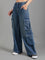 Dark Blue Denim Cargo Pants