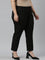 Women Solid Black Crepe Pants