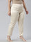 Women Solid Light Beige Mid Rise Shiny Pants